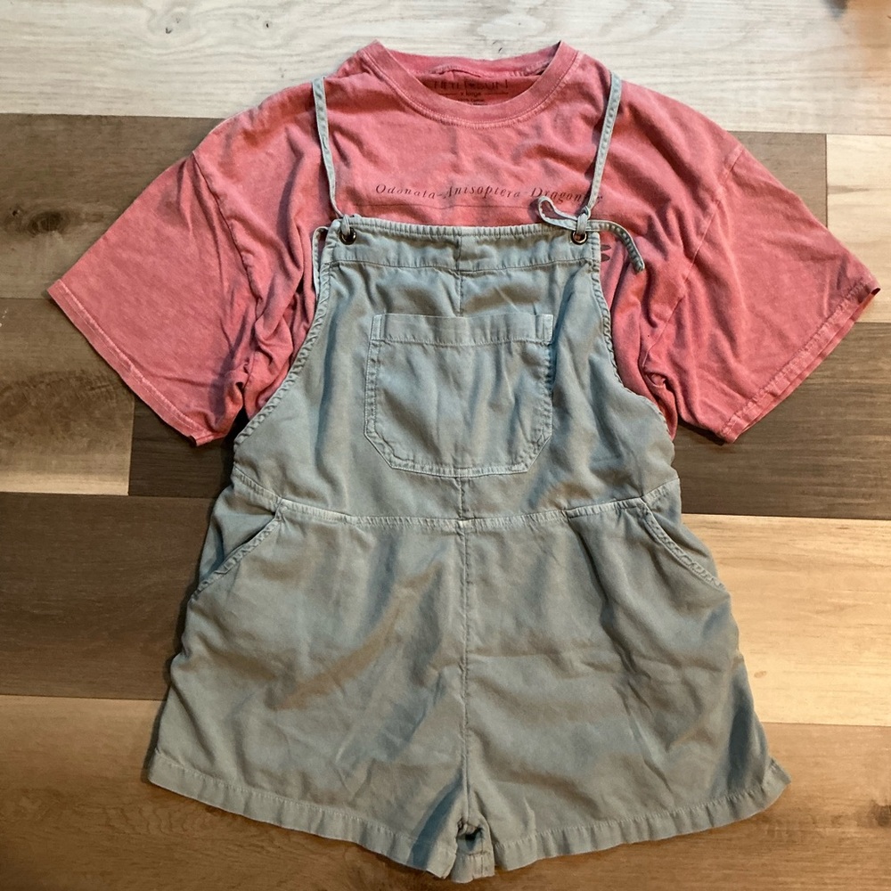 Blue Grey Short Overalls